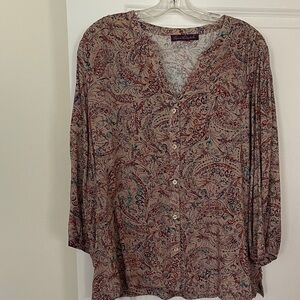 Gloria Vanderbilt Purple Label with Multicolor Floral Print